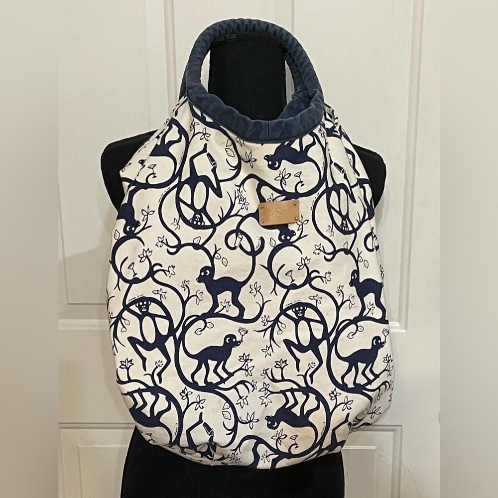 Lilly Pulitzer Boho Hobo Bag Purse Monkey Cocktail Cheers Shake It Up Rare Print